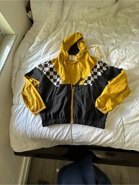 Ashley By 26 International Yellow Hooded Jacket with Rainbow Label